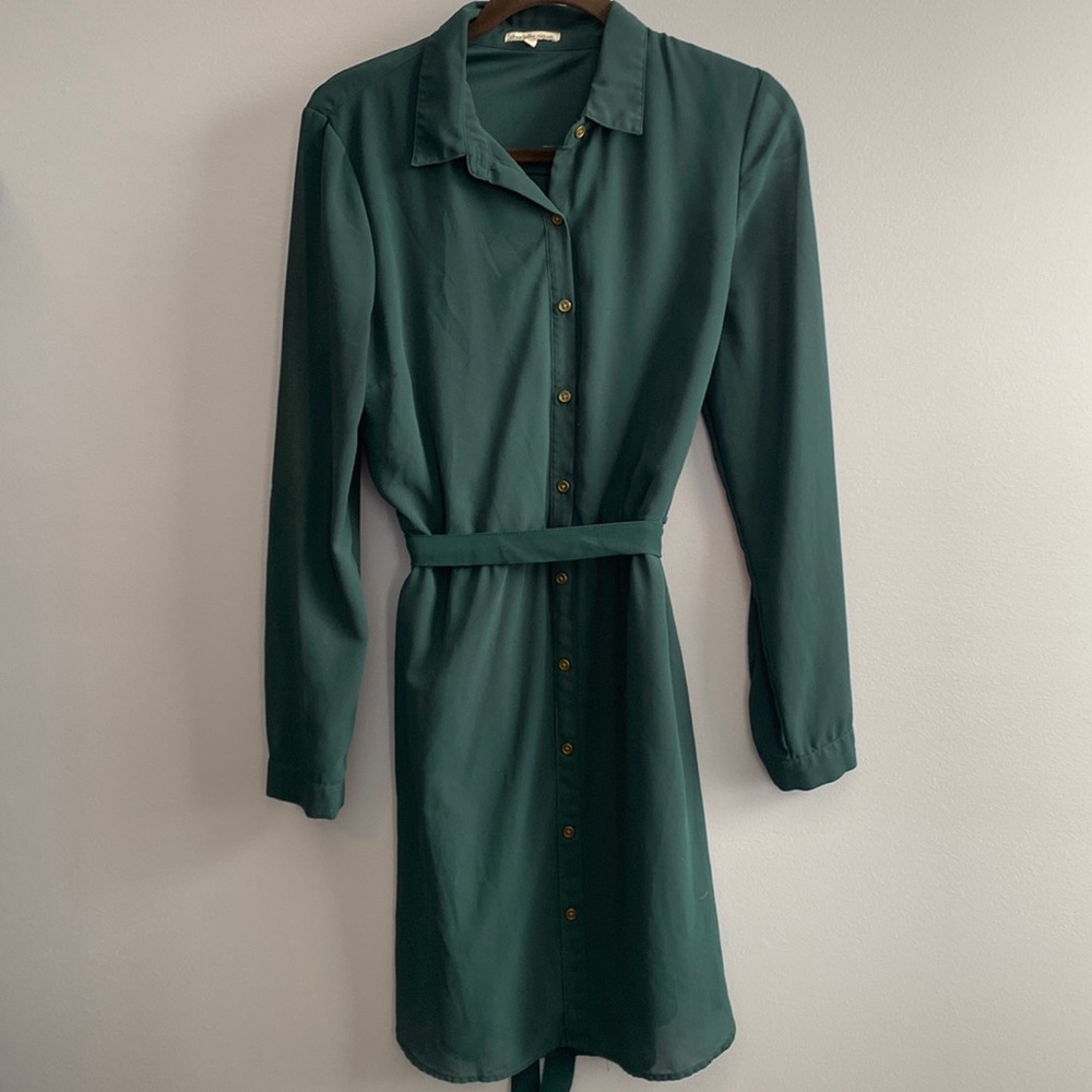 Emerald Green Button Up Dress